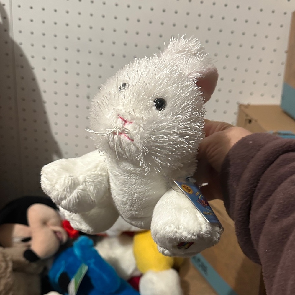 GANZ Fluffy White Plush Bunny